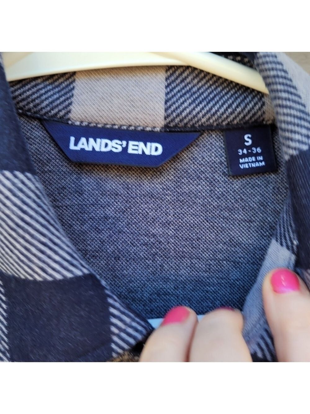Lands End Long Sleeve Brushed Jacquard Shirt - Picture 5 of 7
